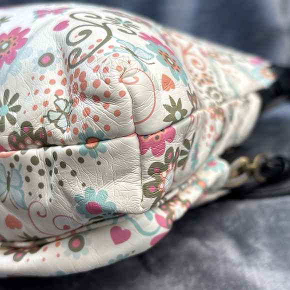 Stone Mountain Floral Faux Leather Crossbody Bag Purse Pink White Black Boho Y2k - Picture 8 of 16